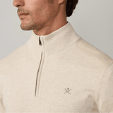 Hackett cotton-silk quarter zip jumper In Optic White