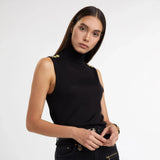 Holland Cooper Luxury Sleeveless Roll Neck Black