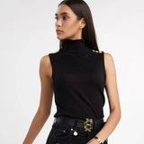 Holland Cooper Luxury Sleeveless Roll Neck Black