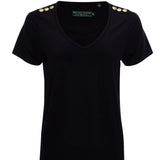 Holland Cooper Relax Fit Vee Neck Tee Black