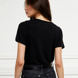 Holland Cooper Relax Fit Vee Neck Tee Black