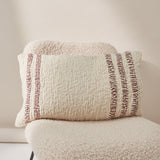 Inside Story Stripe Border Cushion in Red