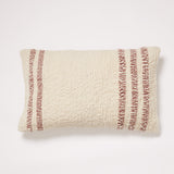 Inside Story Stripe Border Cushion in Red