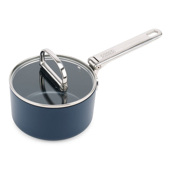 Joseph Joseph  Space Folding Handle Ceramic Non-stick 15cm Blue Saucepan & Lid