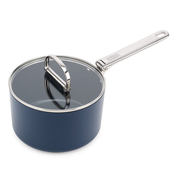 Joseph Joseph Space Folding Handle Ceramic Non-stick 19cm Blue Saucepan & Lid