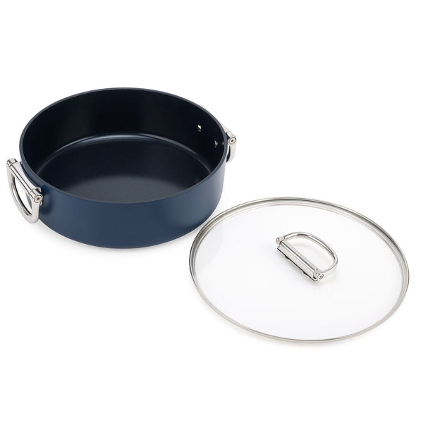 Joseph Joseph Space Folding Handle Ceramic Non-stick 28cm Blue Shallow Casserole Pan & Lid