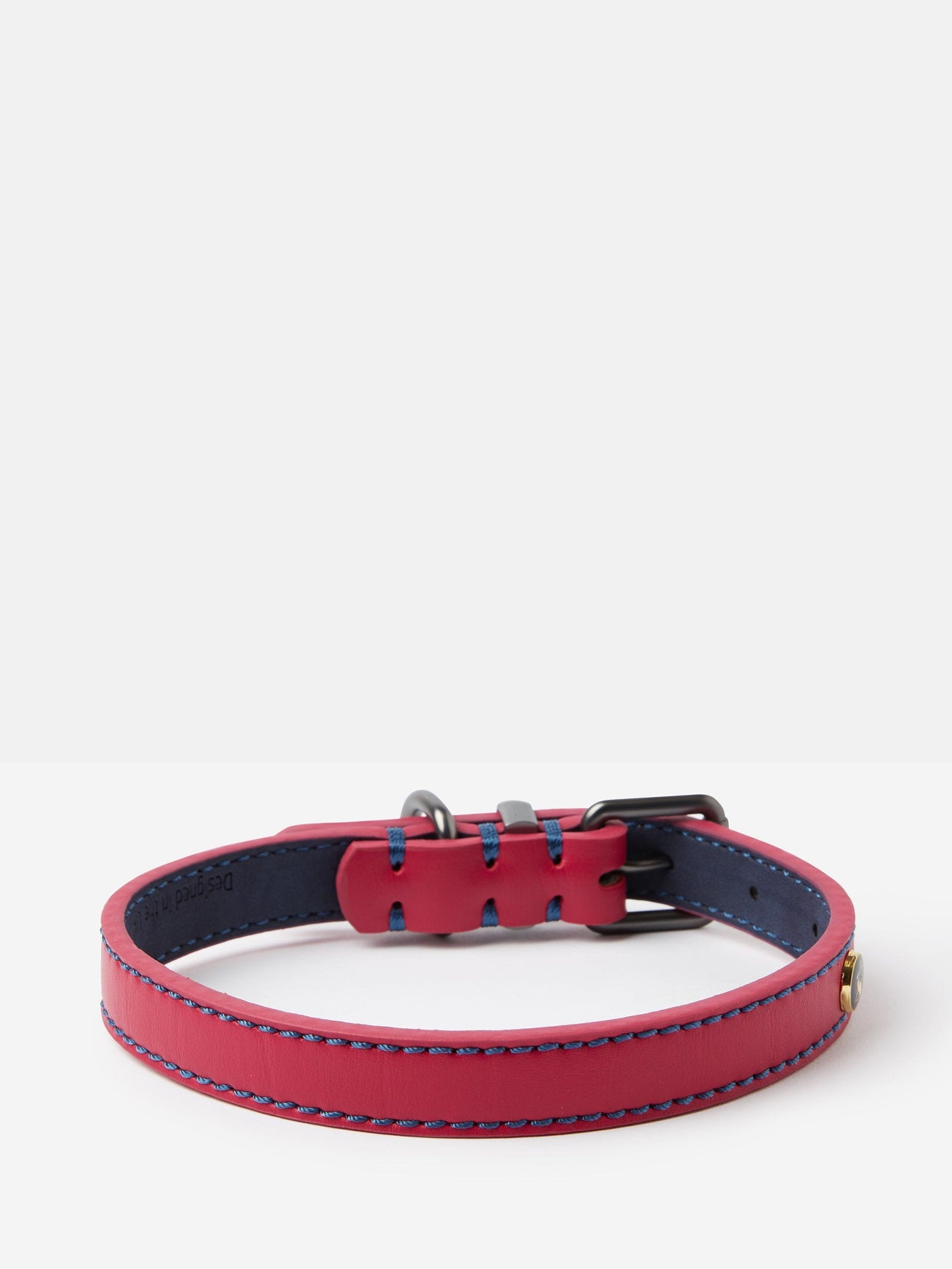 Joules Pink Leather Dog Collar