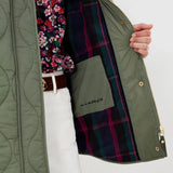 Joules Rosedale Mid Length Quilted Coat Green