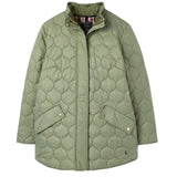 Joules Rosedale Mid Length Quilted Coat Green