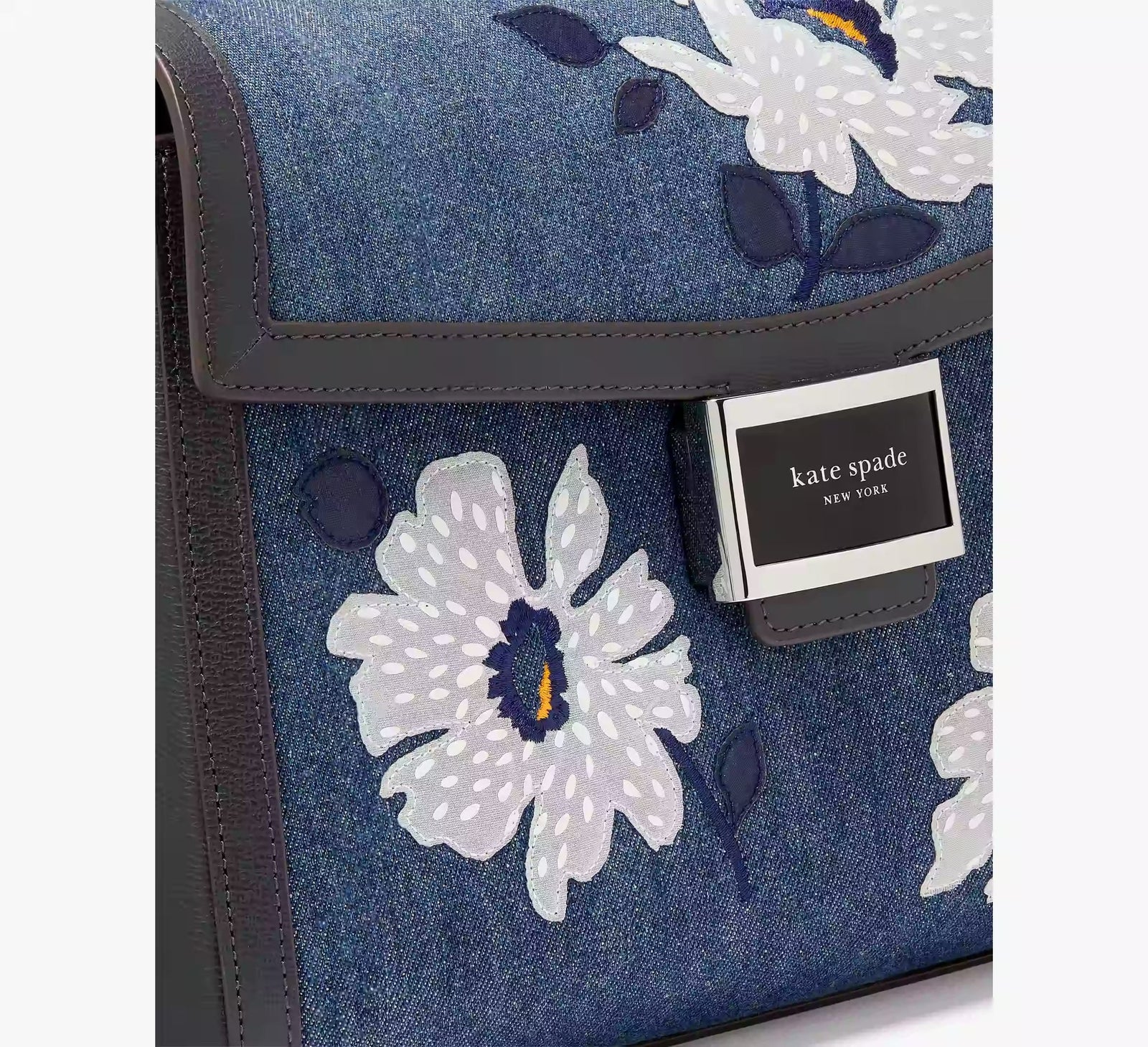 Deals Kate Spade Black & Blue Floral Crossbody Handbag & Wallet Set