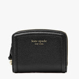 Kate Spade Knott Pebbled Leather Small Compact Wallet in Black