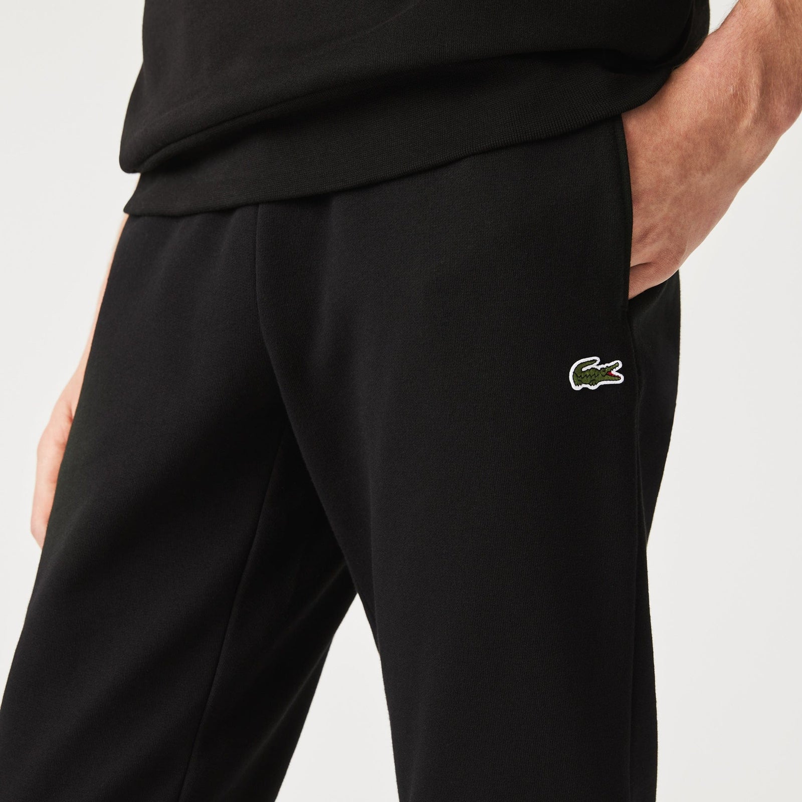 Lacoste Cotton Fleece Joggers in Black