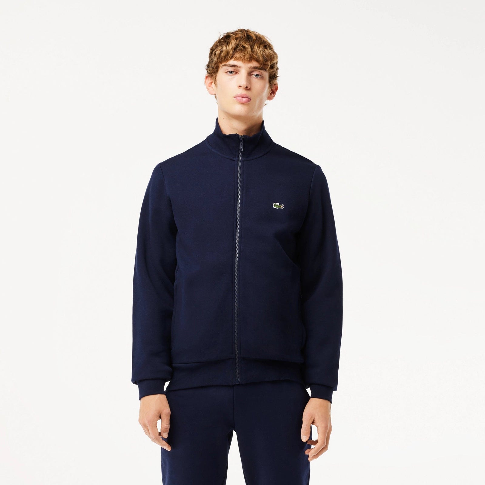 Lacoste Full Zip Fleece in Navy