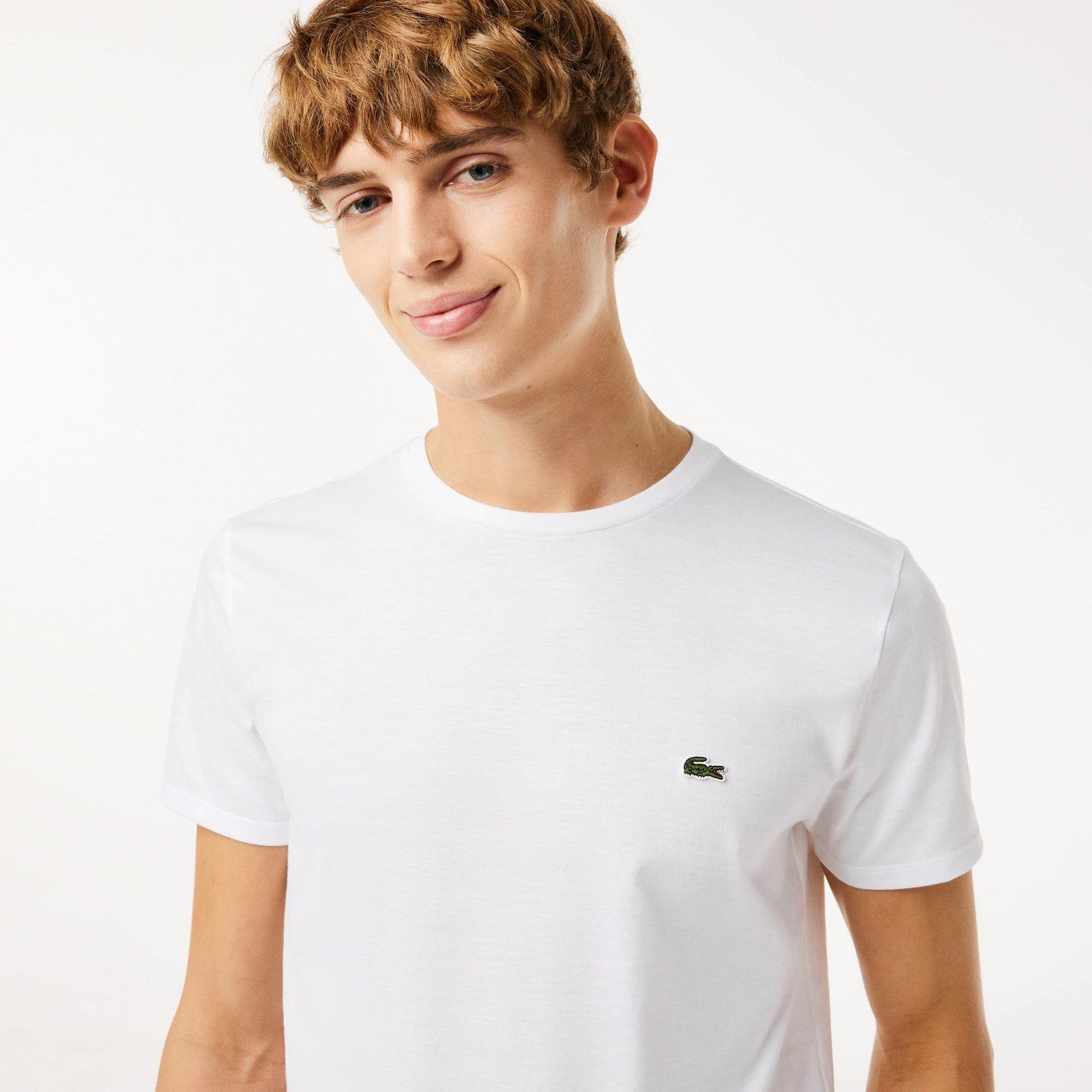 Lacoste Men s Crew Neck Pima Cotton Jersey T shirt in White