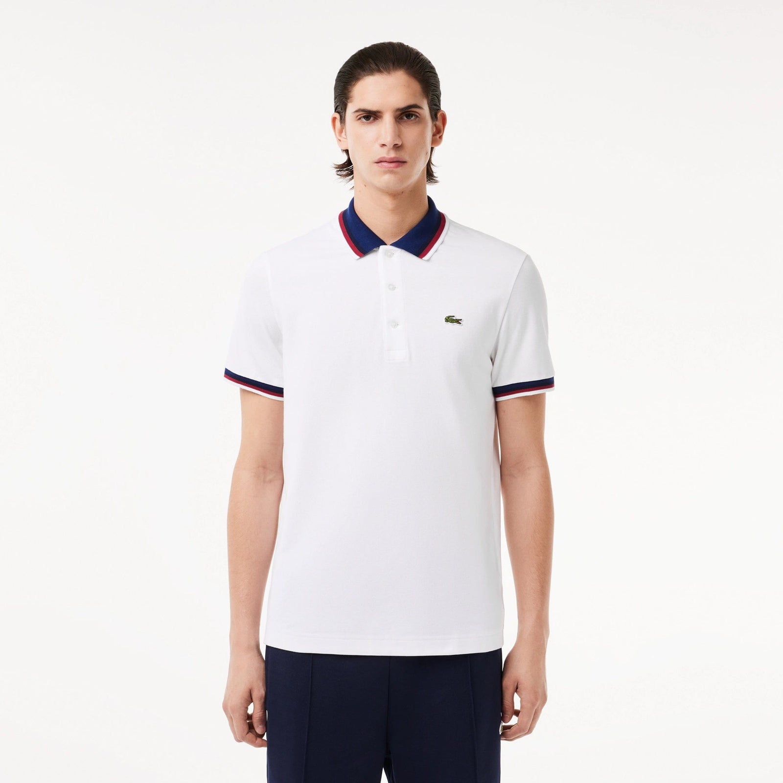 Polo shirt white collar best sale