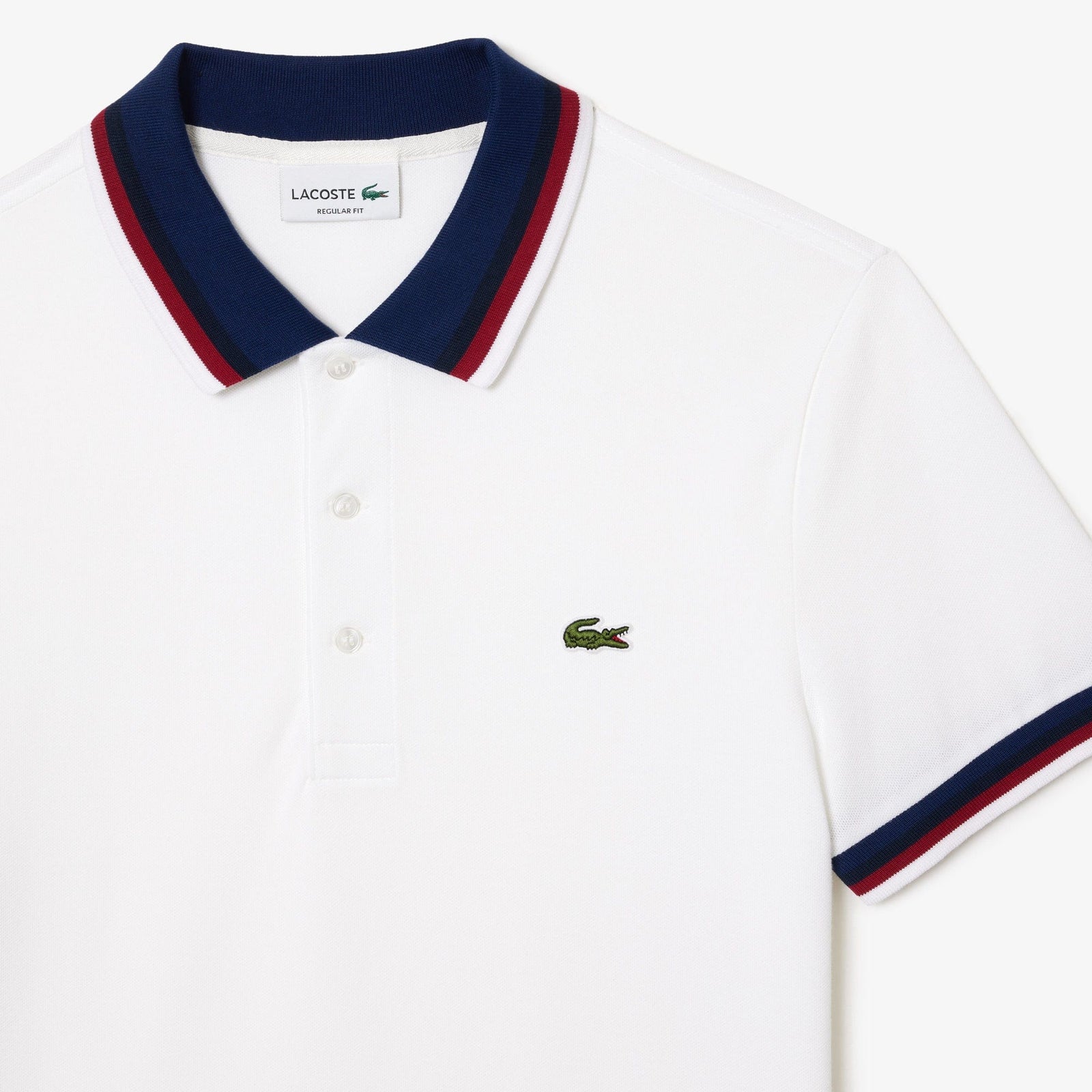 Lacoste Regular Fit Polo Shirt with Contrasting Collar in White 001