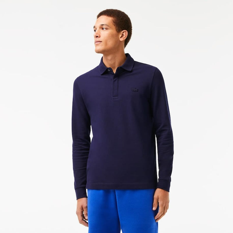 Lacoste Smart Paris Long-sleeve Stretch Cotton Piqué Polo Shirt