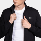 Lacoste Sport Black Full Zip Cotton Blend Fleece Sweatshirt Black