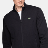 Lacoste Sport Black Full Zip Cotton Blend Fleece Sweatshirt Black