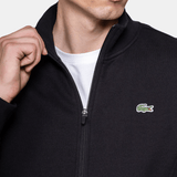 Lacoste Sport Black Full Zip Cotton Blend Fleece Sweatshirt Black