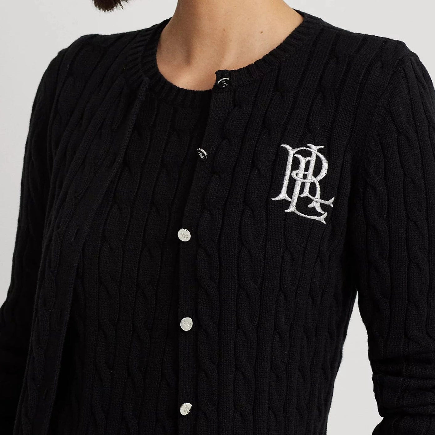 Ralph Lauren Black newest Label 100% Cashmere Cable Knit Cardigan Women's Size Medium