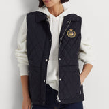 Lauren Ralph Lauren Crest-Patch Quilted Gilet Navy