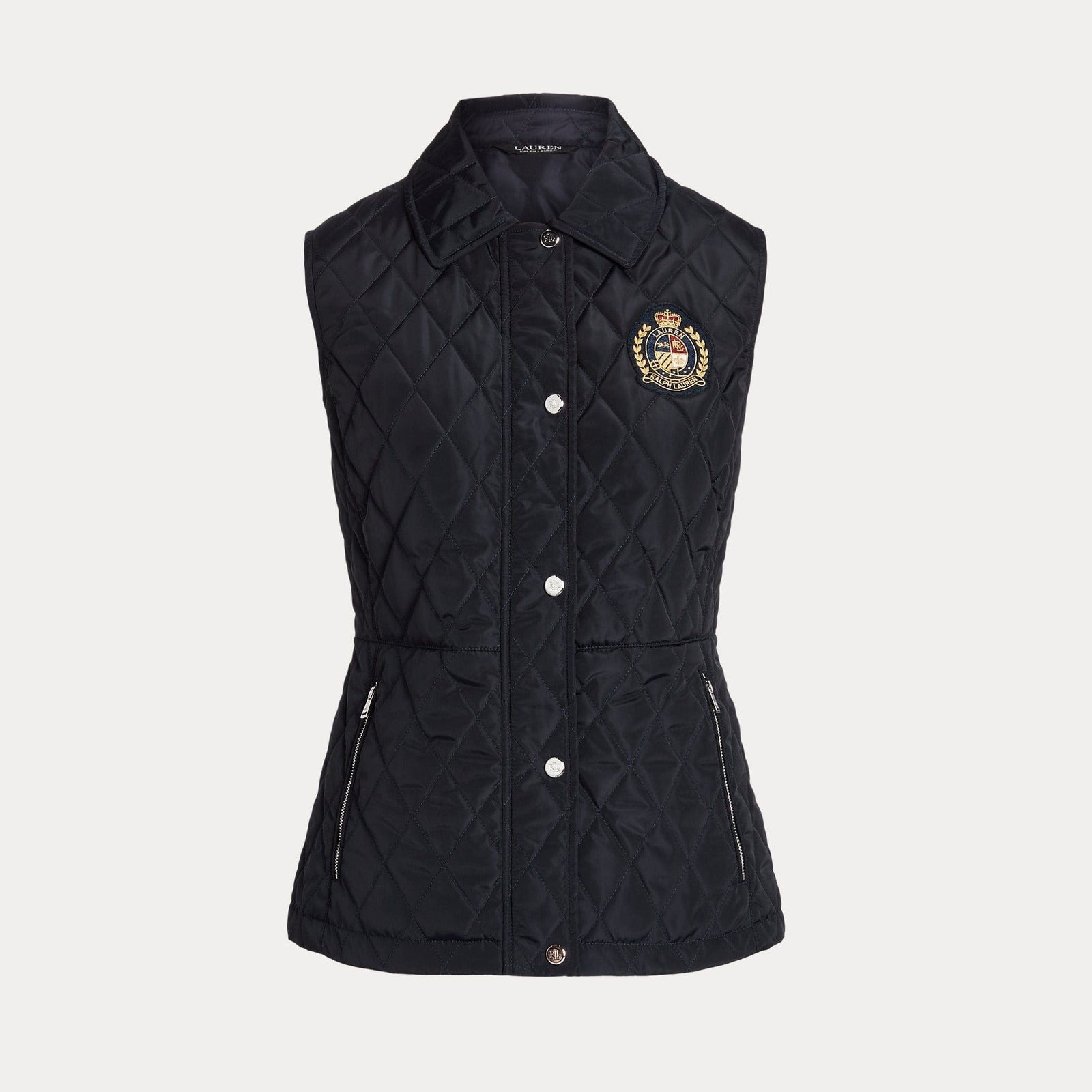 Lauren Ralph Lauren Crest Patch Quilted Gilet Navy