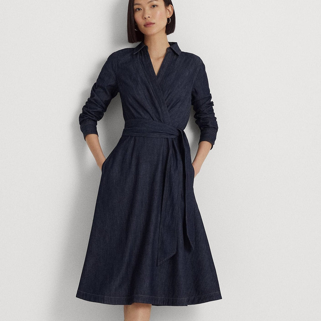 Lauren Ralph Lauren Denim Long-Sleeve Midi Dress – Elys Wimbledon