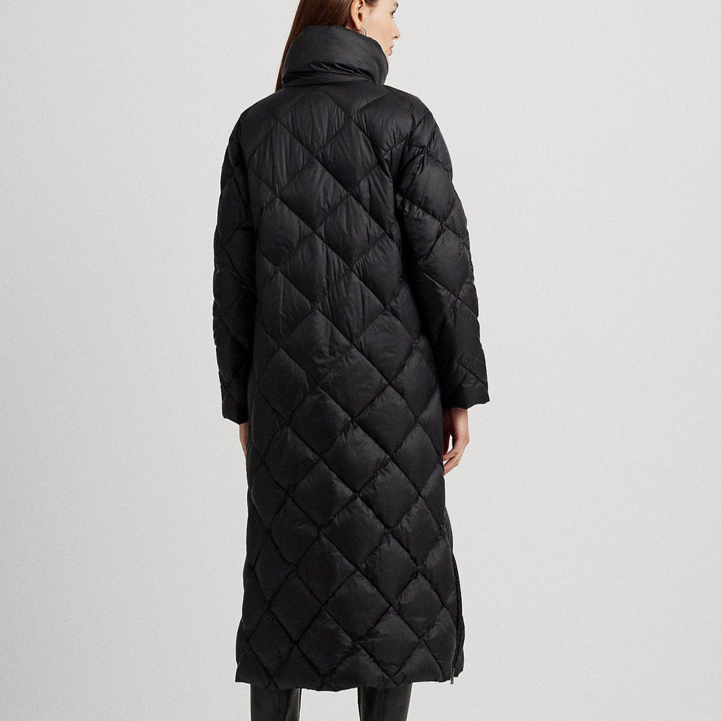 Lauren ralph lauren diamond cheap quilted packable down maxi coat