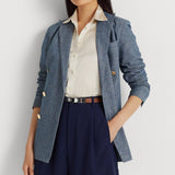 Lauren Ralph Lauren Double-Breasted Chambray Blazer