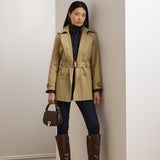 Lauren Ralph Lauren Double-Breasted Cotton-Blend Trench Coat In Birch Tan