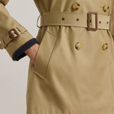 Lauren Ralph Lauren Double-Breasted Cotton-Blend Trench Coat In Birch Tan