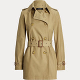 Lauren Ralph Lauren Double-Breasted Cotton-Blend Trench Coat In Birch Tan