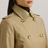 Lauren Ralph Lauren Double-Breasted Cotton-Blend Trench Coat In Birch Tan