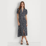 Lauren Ralph Lauren Floral Belted Crepe Dress