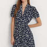 Lauren Ralph Lauren Floral Belted Crepe Dress