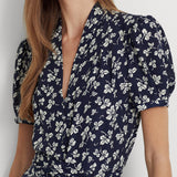 Lauren Ralph Lauren Floral Belted Crepe Dress