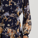 Lauren Ralph Lauren Floral Belted Crinkle Georgette Dress