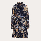 Lauren Ralph Lauren Floral Belted Crinkle Georgette Dress