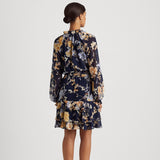 Lauren Ralph Lauren Floral Belted Crinkle Georgette Dress