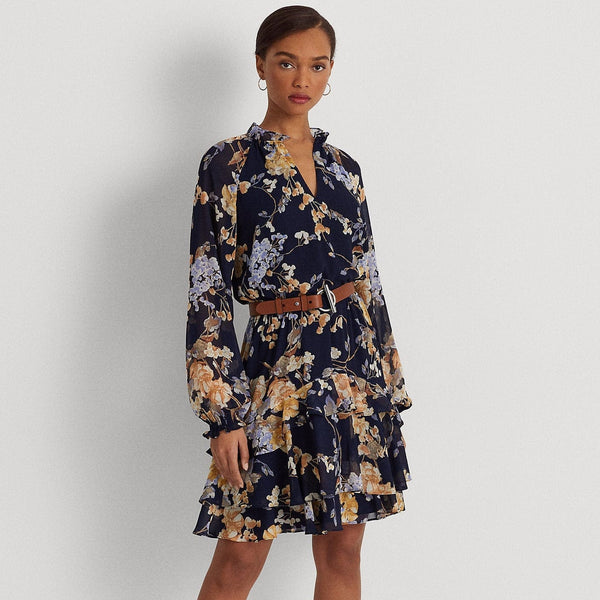 Lauren ralph lauren floral georgette dress on sale