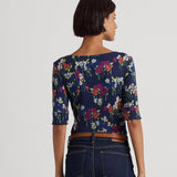 Lauren Ralph Lauren Floral Stretch Cotton Boatneck Tee