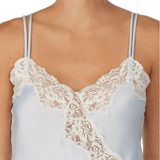 Lauren Ralph Lauren Lace Trim Signature Satin Chemise, Blue