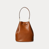 Lauren Ralph Lauren Leather Large Andie Drawstring Bag Tan