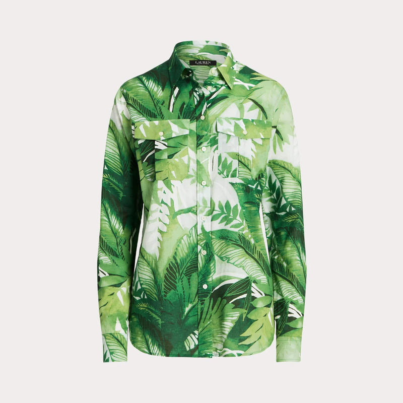 Ralph Lauren Palm Tropical Print Pants Women's Size 4 Green Leaf