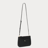 Lauren Ralph Lauren Pebbled Leather Medium Jamey Crossbody in Black