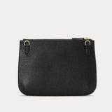 Lauren Ralph Lauren Pebbled Leather Medium Jamey Crossbody in Black