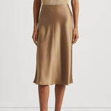 Lauren Ralph Lauren Satin Charmeuse A-Line Skirt