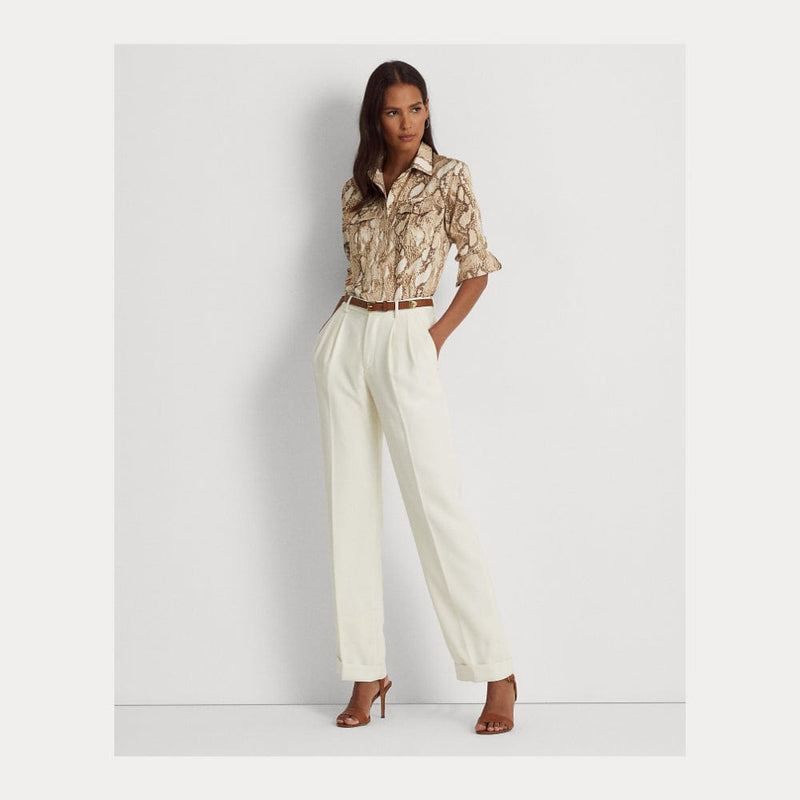 Ralph Lauren Printed Satin Wide Leg Pants