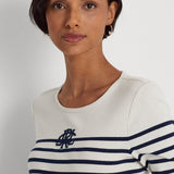 Lauren Ralph Lauren Striped Stretch Cotton Long-Sleeve Tee